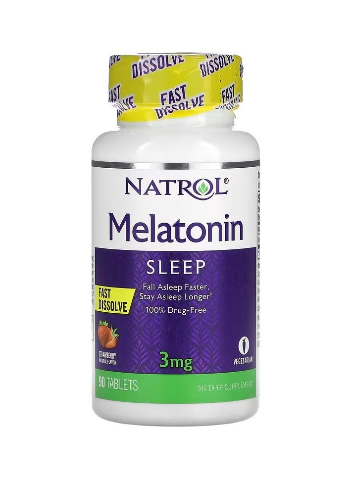 ناترول ميلاتونين سريع الذوبان بنكهة الفراولة 3 ملغ، 90 قرص - Image 1